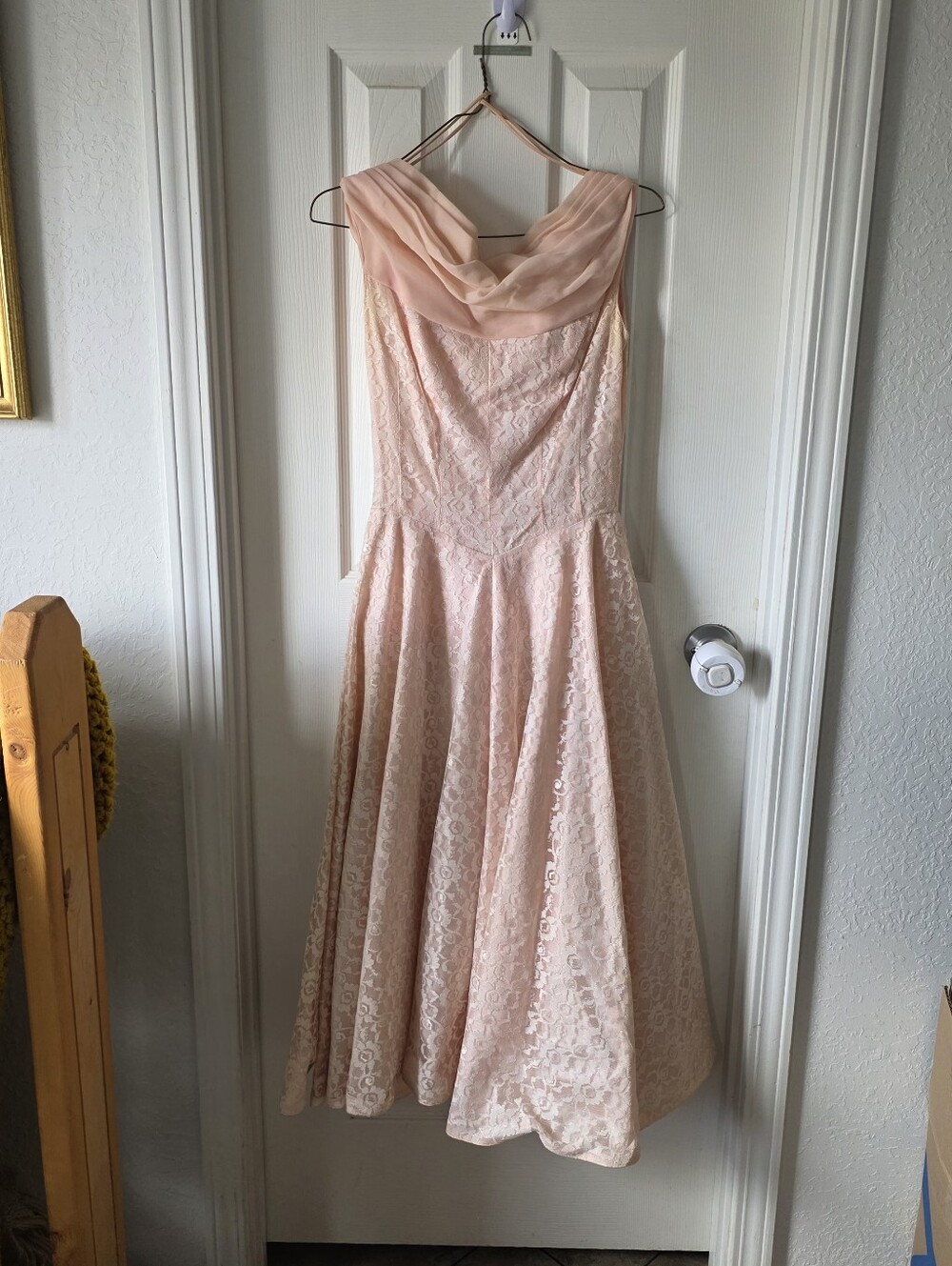 The Vintage Handmade 1950s Pink Lace Dress
